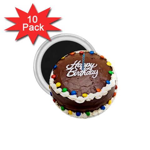 Birthday Cake 1.75  Magnet (10 pack)  from UrbanLoad.com Front