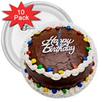 Birthday Cake 3  Button (10 pack)