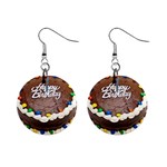 Birthday Cake 1  Button Earrings