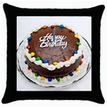 Birthday Cake Throw Pillow Case (Black)