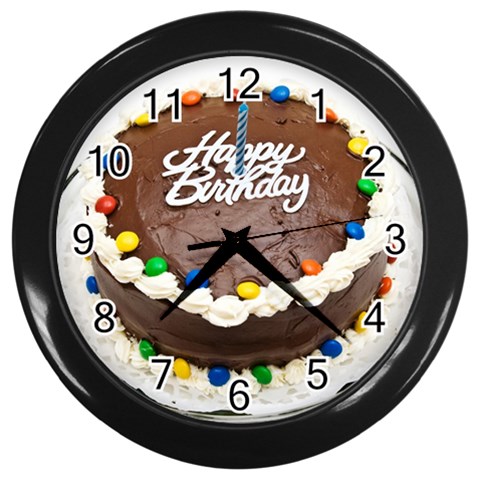 Birthday Cake Wall Clock (Black) from UrbanLoad.com Front