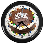 Birthday Cake Wall Clock (Black)