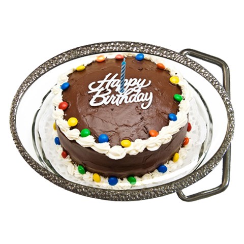 Birthday Cake Belt Buckle from UrbanLoad.com Front
