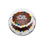 Birthday Cake Rubber Coaster (Round)