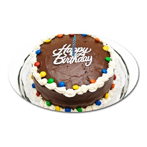 Birthday Cake Magnet (Oval) from UrbanLoad.com Front
