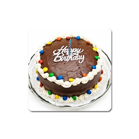 Birthday Cake Magnet (Square) from UrbanLoad.com Front
