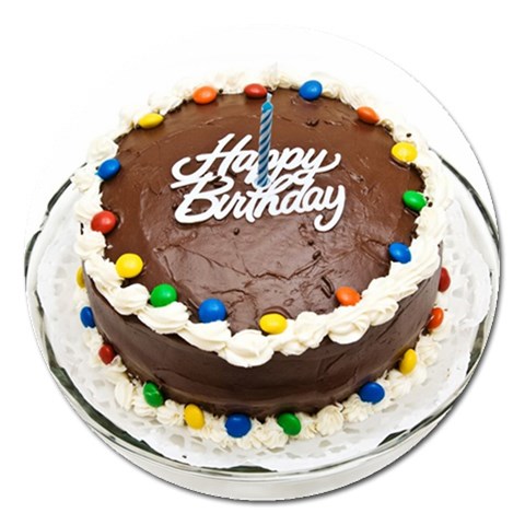 Birthday Cake Magnet 5  (Round) from UrbanLoad.com Front