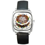 Birthday Cake Square Metal Watch