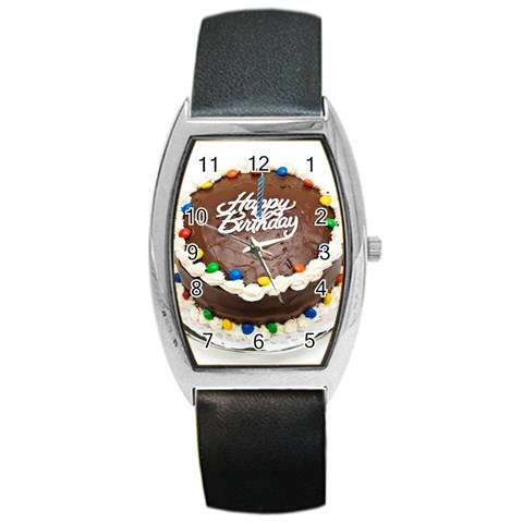 Birthday Cake Barrel Style Metal Watch from UrbanLoad.com Front