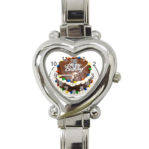 Birthday Cake Heart Italian Charm Watch from UrbanLoad.com Front