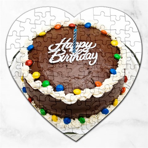 Birthday Cake Jigsaw Puzzle (Heart) from UrbanLoad.com Front