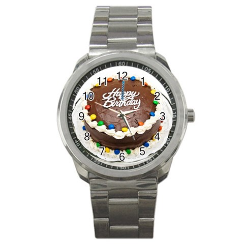 Birthday Cake Sport Metal Watch from UrbanLoad.com Front