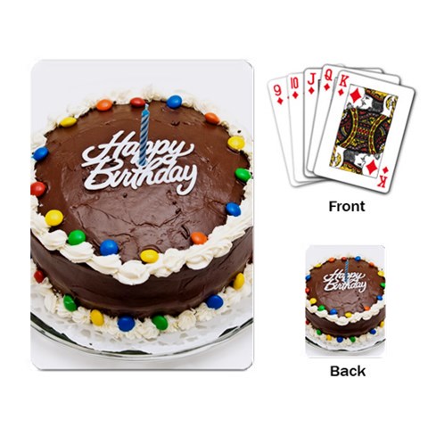 Birthday Cake Playing Cards Single Design from UrbanLoad.com Back