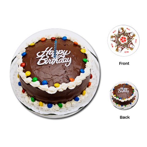Birthday Cake Playing Cards (Round) from UrbanLoad.com Front