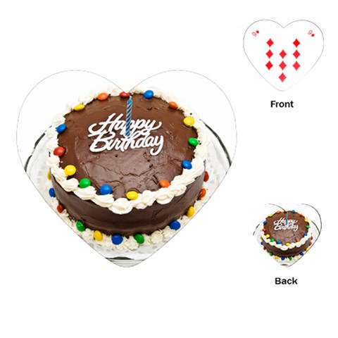 Birthday Cake Playing Cards (Heart) from UrbanLoad.com Front