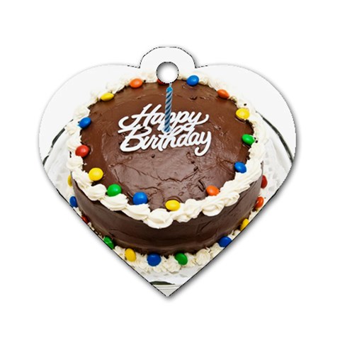 Birthday Cake Dog Tag Heart (One Side) from UrbanLoad.com Front
