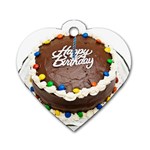 Birthday Cake Dog Tag Heart (One Side)