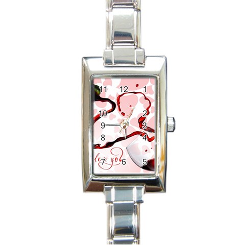 Wine Love Rectangular Italian Charm Watch from UrbanLoad.com Front