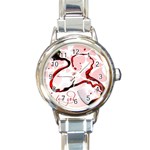 Wine Love Round Italian Charm Watch