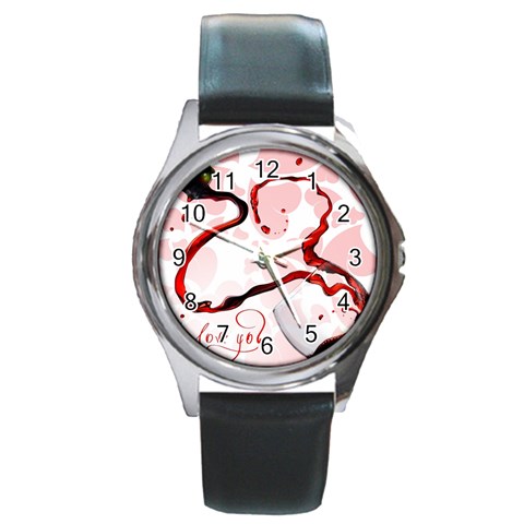 Wine Love Round Metal Watch from UrbanLoad.com Front
