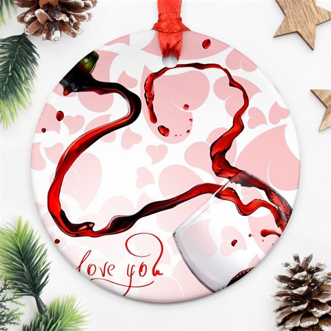 Wine Love Ornament (Round) from UrbanLoad.com Front