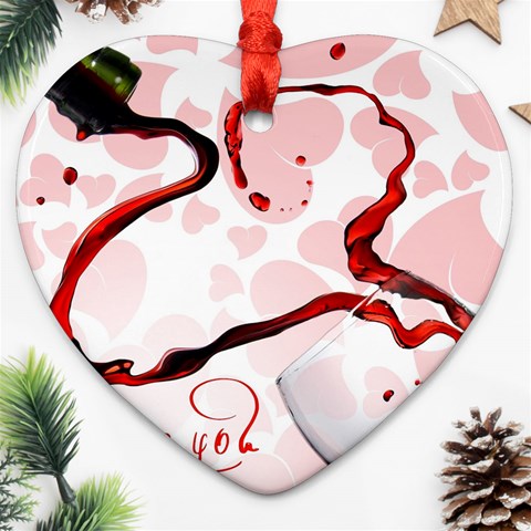 Wine Love Ornament (Heart) from UrbanLoad.com Front