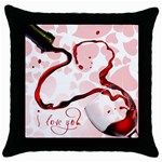 Wine Love Throw Pillow Case (Black)