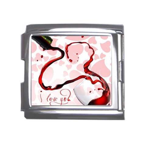 Wine Love Mega Link Italian Charm (18mm) from UrbanLoad.com Front