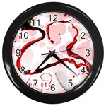 Wine Love Wall Clock (Black)