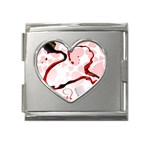 Wine Love Mega Link Heart Italian Charm (18mm)