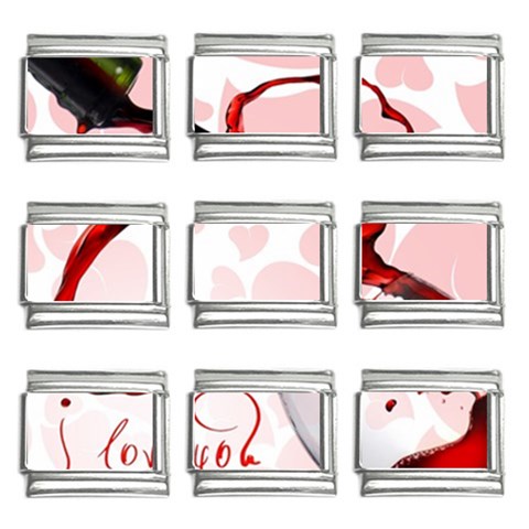 Wine Love 9mm Italian Charm (9 pack) from UrbanLoad.com Front