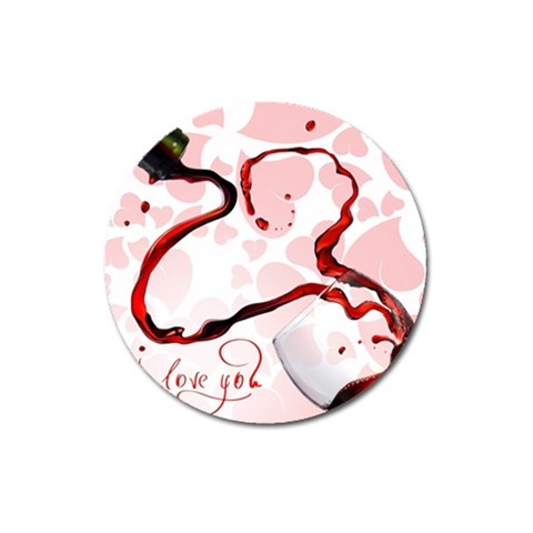 Wine Love Magnet 3  (Round) from UrbanLoad.com Front