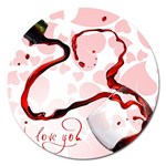 Wine Love Magnet 5  (Round)