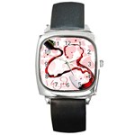 Wine Love Square Metal Watch