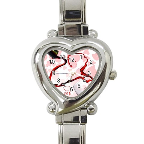 Wine Love Heart Italian Charm Watch from UrbanLoad.com Front