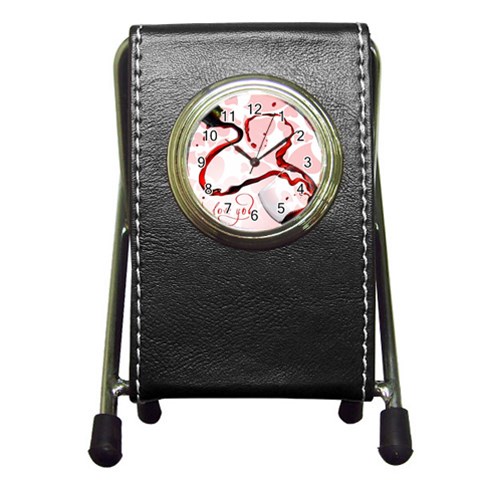 Wine Love Pen Holder Desk Clock from UrbanLoad.com Front