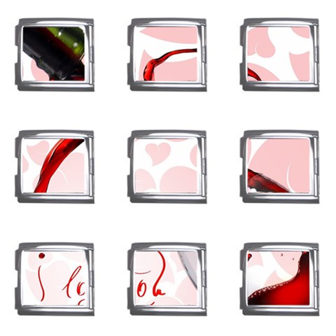 Wine Love Mega Link Italian Charm (9 pack) from UrbanLoad.com Front