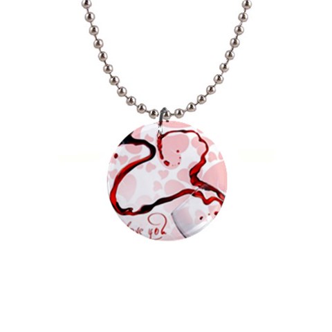 Wine Love 1  Button Necklace from UrbanLoad.com Front