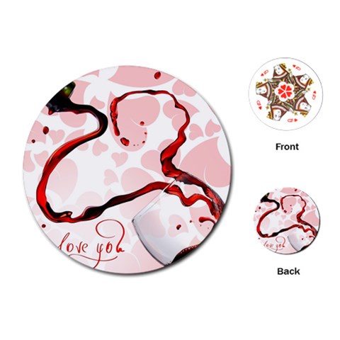 Wine Love Playing Cards (Round) from UrbanLoad.com Front