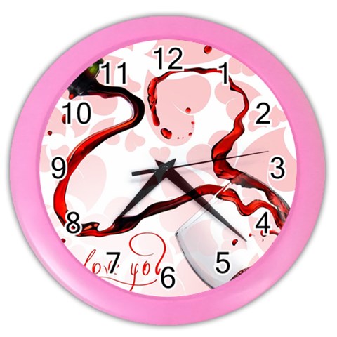 Wine Love Color Wall Clock from UrbanLoad.com Front
