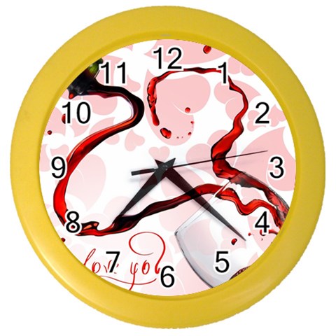 Wine Love Color Wall Clock from UrbanLoad.com Front
