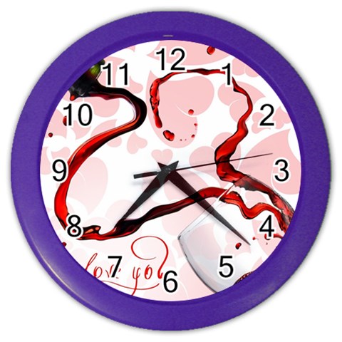 Wine Love Color Wall Clock from UrbanLoad.com Front