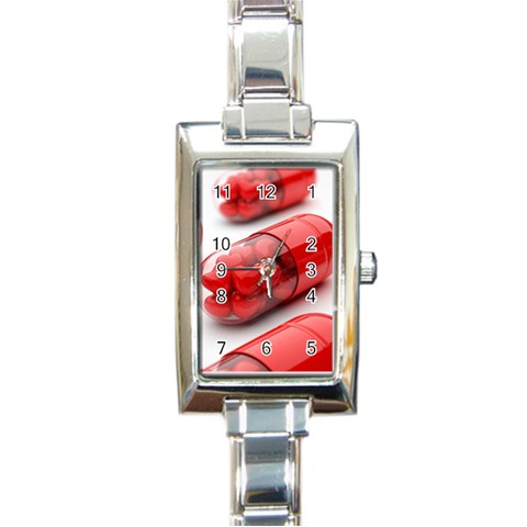 Heart Capsule Rectangular Italian Charm Watch from UrbanLoad.com Front