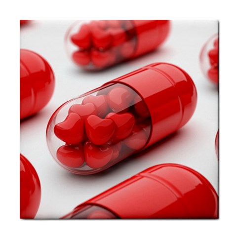 Heart Capsule Tile Coaster from UrbanLoad.com Front