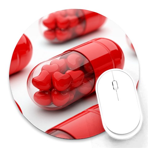 Heart Capsule Round Mousepad from UrbanLoad.com Front