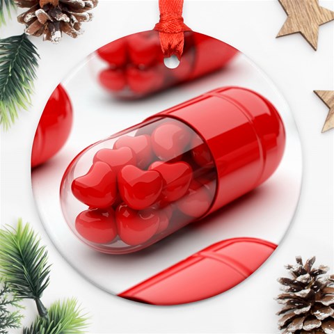 Heart Capsule Ornament (Round) from UrbanLoad.com Front