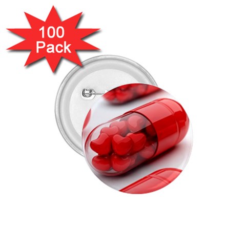 Heart Capsule 1.75  Button (100 pack)  from UrbanLoad.com Front