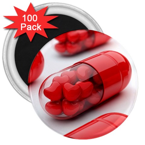 Heart Capsule 3  Magnet (100 pack) from UrbanLoad.com Front