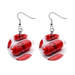 Heart Capsule 1  Button Earrings