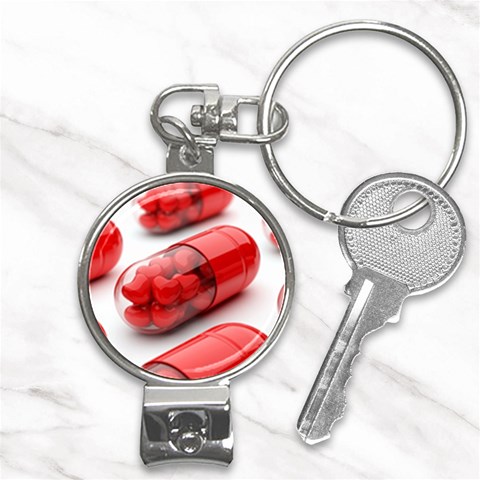 Heart Capsule Nail Clippers Key Chain from UrbanLoad.com Front